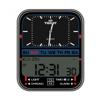 TISSOT天梭黑色复古卡西欧风表盘.clock