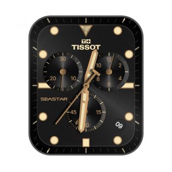 TISSOT天梭黑金机械表盘.clock