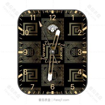 Versace范思哲黑金印花高级表盘.clock