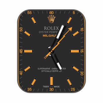 劳力士ROLEX炫酷黑橙个性潮流表盘.clock