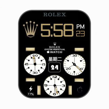 APPLE联名劳力士ROLEX炫酷黑白个性潮流表盘.clock