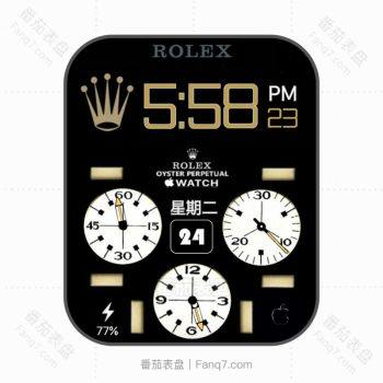 APPLE联名劳力士ROLEX炫酷黑白个性潮流表盘.clock