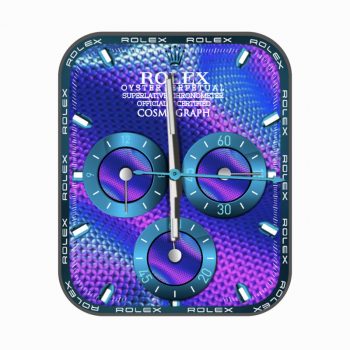 劳力士ROLEX炫酷蓝紫霓虹光面个性潮流表盘.clock