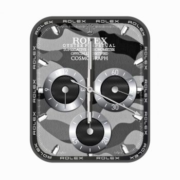 劳力士ROLEX炫酷迷彩灰白个性潮流表盘.clock