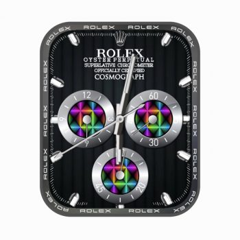 劳力士ROLEX炫酷七彩黑白个性潮流表盘.clock