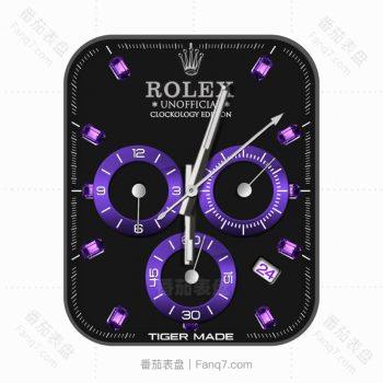 劳力士ROLEX炫酷黑紫个性潮流表盘.clock