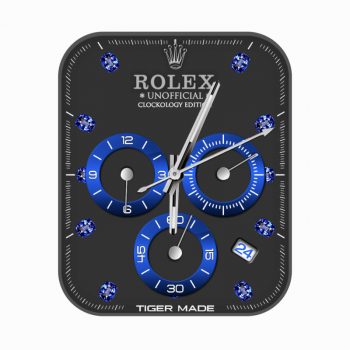 劳力士ROLEX炫酷黑蓝个性潮流表盘.clock