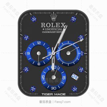 劳力士ROLEX炫酷黑蓝个性潮流表盘.clock