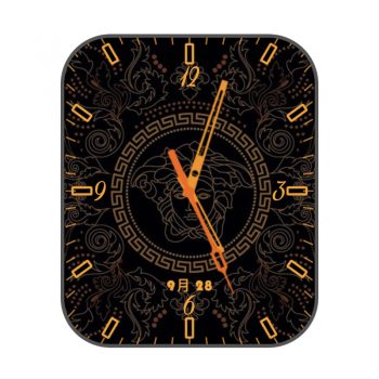 Versace范思哲黑橙简约高级表盘.clock