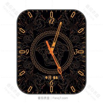 Versace范思哲黑橙简约高级表盘.clock