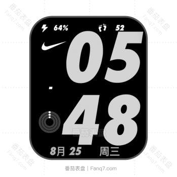 Nike耐克黑白文字简约表盘.clock