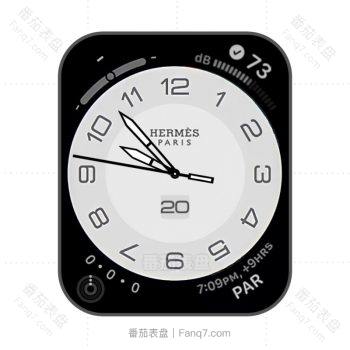 Hermes爱马仕苹果经典黑白圆环表盘.clock
