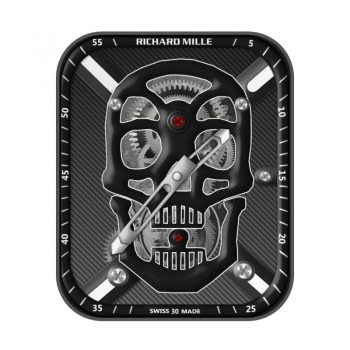 理查德米尔RICHARD MILLE黑色骷髅表盘.clock