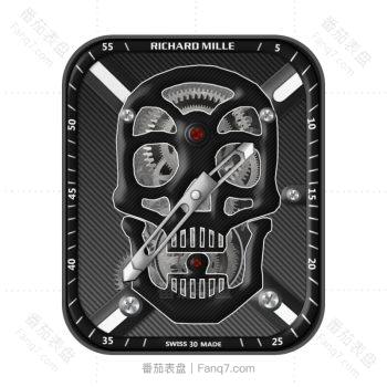 理查德米尔RICHARD MILLE黑色骷髅表盘.clock
