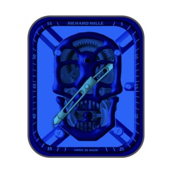 理查德米尔RICHARD MILLE蓝色骷髅炫酷表盘.clock