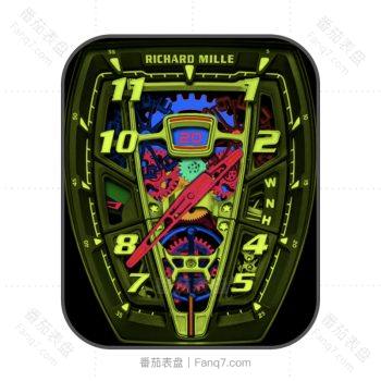 理查德米尔RICHARD MILLE迈凯轮陀飞轮RM40军绿色机械表盘.clock