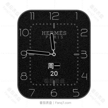爱马仕Hermes黑色表盘.clock