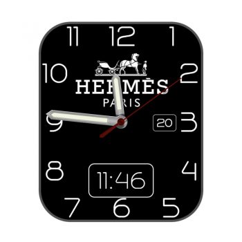 爱马仕Hermes黑色罗马数字表盘.clock
