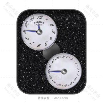 爱马仕Hermes黑色星空双盘表盘.clock