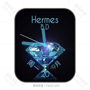 爱马仕Hermes蓝色大钻石表盘.clock