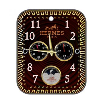 爱马仕Hermes黄金外圈月亮三盘表盘.clock