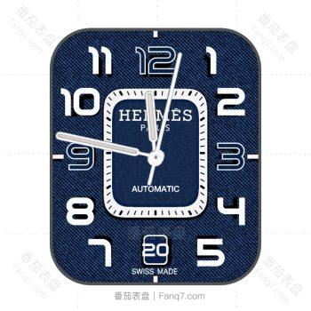 爱马仕Hermes牛仔蓝纹理表盘.clock