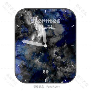 爱马仕Hermes蓝黑水彩泼墨表盘.clock