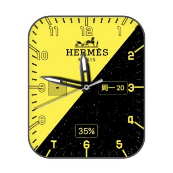爱马仕Hermes黑黄双拼星空动态表盘.clock