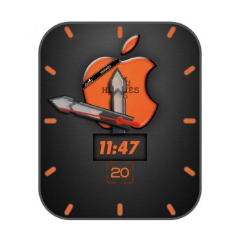 爱马仕Hermes苹果apple联名橙黑表盘.clock