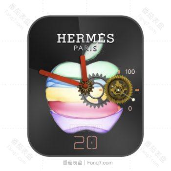 爱马仕Hermes七彩苹果apple联名表盘.clock