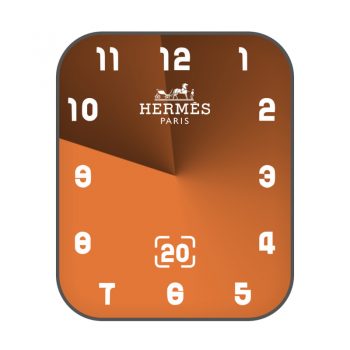 爱马仕Hermes橙色渐变浅棕简约表盘.clock