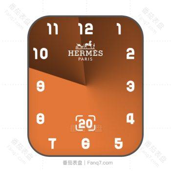 爱马仕Hermes橙色渐变浅棕简约表盘.clock