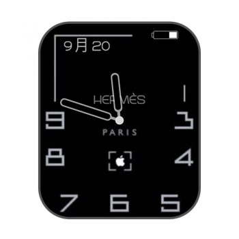 爱马仕Hermes黑色简约表盘.clock