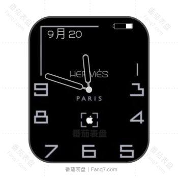 爱马仕Hermes黑色简约表盘.clock