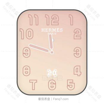 爱马仕Hermes粉色渐变简约表盘.clock