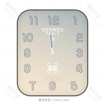 爱马仕Hermes浅蓝色渐变简约表盘.clock