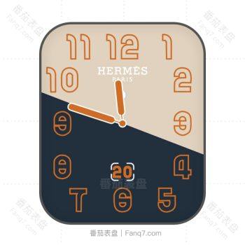 爱马仕Hermes珍珠白靛蓝色双拼表盘.clock