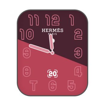 爱马仕Hermes玫瑰红拼接暗红色双拼表盘.clock