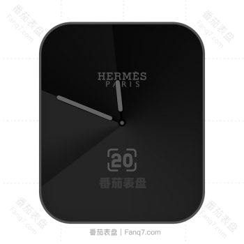 爱马仕Hermes黑色极简表盘.clock