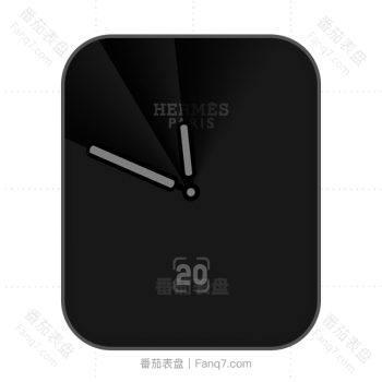 爱马仕Hermes黑色极简表盘.clock