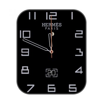 爱马仕Hermes黑色罗马数字表盘.clock