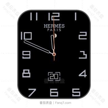 爱马仕Hermes黑色罗马数字表盘.clock