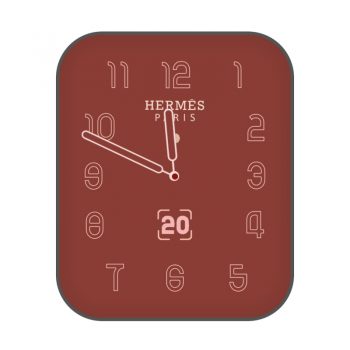爱马仕Hermes朱红色表盘.clock