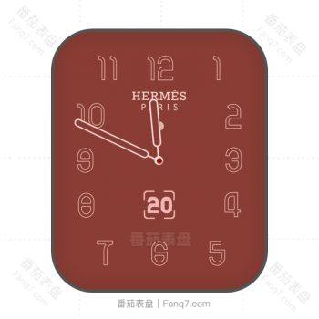 爱马仕Hermes朱红色表盘.clock