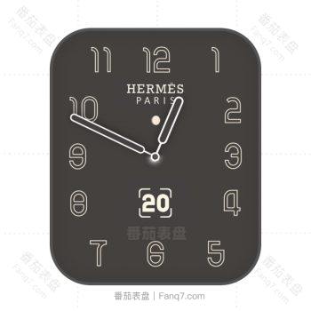 爱马仕Hermes灰色简约表盘.clock