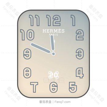 爱马仕Hermes淡蓝色珍珠白渐变表盘.clock