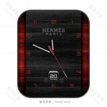 爱马仕Hermes黑红简约表盘.clock