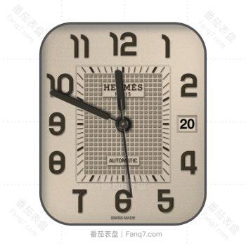 爱马仕Hermes珍珠黄表盘.clock