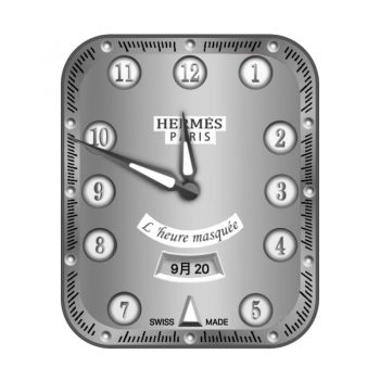 爱马仕Hermes银色机械表盘.clock