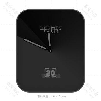 爱马仕Hermes黑色简约机械表盘.clock